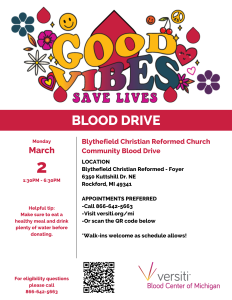 Read more about the article March Blood Drive
